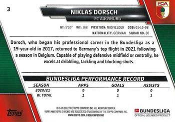 2021-22 Topps Chrome Bundesliga #3 Niklas Dorsch Back