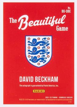 2021-22 Donruss - Beautiful Game Autographs Blue #BG-DBE David Beckham Back