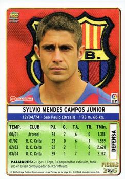 2004-05 Mundicromo Las Fichas de la Liga 2005 #41 Sylvinho Back