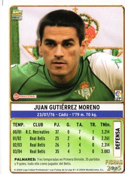 2004-05 Mundicromo Las Fichas de la Liga 2005 #223 Juanito Back
