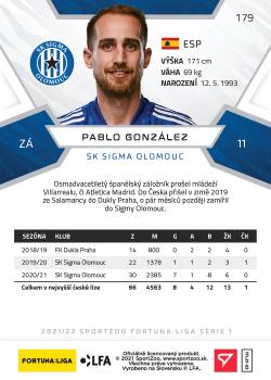 2021-22 SportZoo Fortuna:Liga #179 Pablo Gonzalez Back