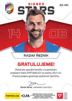 2021-22 SportZoo Fortuna:Liga - Signed Stars Level 2 #S2-RR Radim Reznik Back