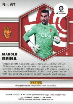 2021-22 Panini Mosaic La Liga #67 Manolo Reina Back