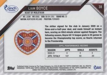 2021-22 Topps Chrome SPFL #38 Liam Boyce Back