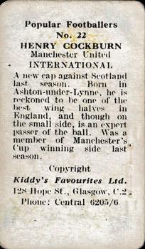 1948 Kiddys Favourites Popular Footballers #22 Henry Cockburn Back