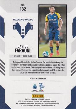 2021-22 Score Serie A #182 Davide Faraoni Back