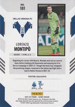 2021-22 Score Serie A - Red Lasers #181 Lorenzo Montipo Back