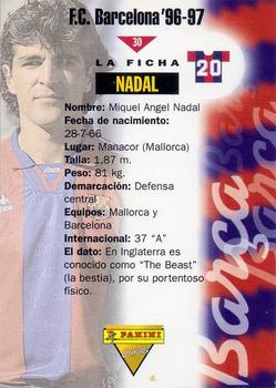 1996-97 F.C. Barcelona #30 Nadal Back