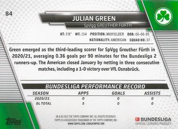2021-22 Topps Bundesliga - Speckle Foil #84 Julian Green Back