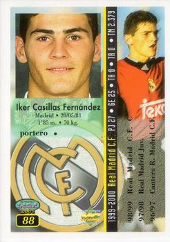 2000-01 Mundicromo Las fichas de la Liga 2001 #88 Casillas Back