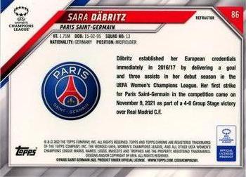 2021-22 Topps Chrome UEFA Women's Champions League - Refractor #86 Sara Däbritz Back