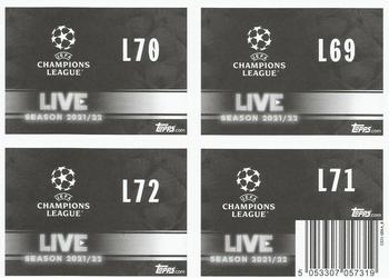 2021-22 Topps UEFA Champions League Sticker Collection - Live Pack 4 #L69-L72 David Alaba / Karim Benzema / Real Madrid / Arnaut Danjuma Back