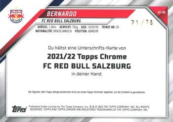 2021-22 Topps Chrome Red Bull Salzburg - Chrome Autographs #AC-BE Bernardo Back