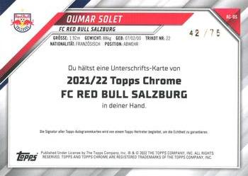 2021-22 Topps Chrome Red Bull Salzburg - Chrome Autographs #AC-OS Oumar Solet Back