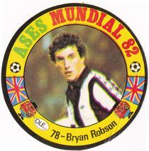 1982 Reyauca Ases Mundiales #78 Bryan Robson Front