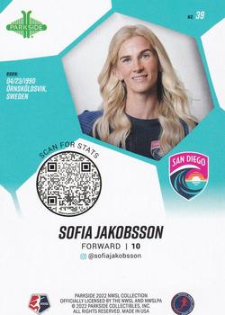 2022 Parkside NWSL - Foil Board #39 Sofia Jakobsson Back