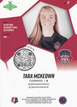 2022 Parkside NWSL - Red Foil #12 Tara McKeown Back
