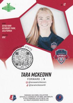 2022 Parkside NWSL - Black & White #12 Tara McKeown Back