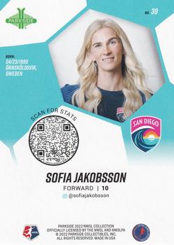 2022 Parkside NWSL - Black & White #39 Sofia Jakobsson Back