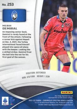 2021-22 Panini Chronicles - Spectra Serie A #253 Merih Demiral Back