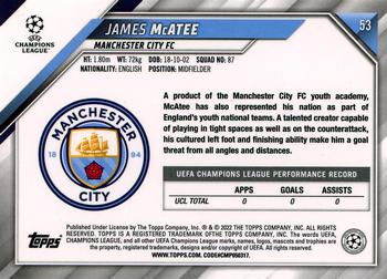 2021-22 Topps Chrome Sapphire Edition UEFA Champions League #53 James McAtee Back