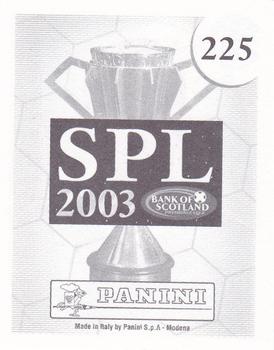 2002-03 Panini Scottish Premier League #225 Frederic Arpinon Back