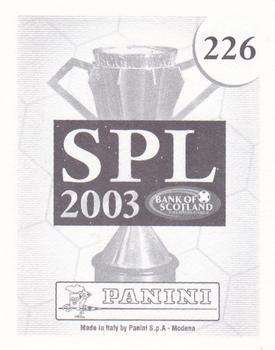 2002-03 Panini Scottish Premier League #226 Ian Murray Back