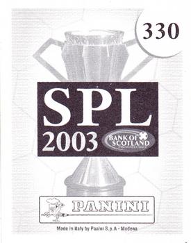 2002-03 Panini Scottish Premier League #330 Derek Adams Back