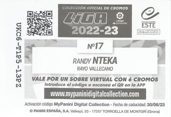 2022-23 Panini LaLiga Santander Este Stickers #17 Randy Nteka Back