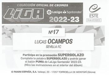 2022-23 Panini LaLiga Santander Este Stickers #17 Lucas Ocampos Back