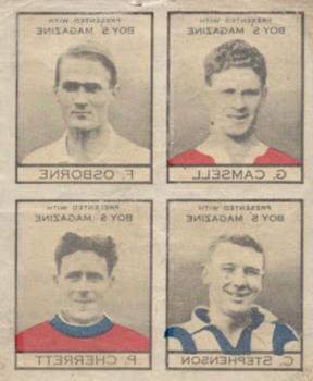 1927-28 Boys' Magazine Transfers of Footballers #NNO George Camsell / Frank Osborne / Clem Stephenson / Percy Cherrett Front