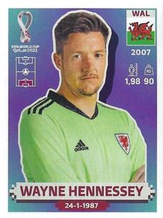 2022 Panini FIFA World Cup: Qatar 2022 Stickers (Blue Fronts w/ White Border) #WAL4 Wayne Hennessey Front