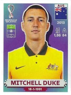 2022 Panini FIFA World Cup: Qatar 2022 Stickers (Blue Fronts w/ White Border) #AUS17 Mitchell Duke Front