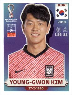 2022 Panini FIFA World Cup: Qatar 2022 Stickers (Blue Fronts w/ White Border) #KOR8 Young-gwon Kim Front