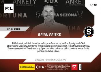 2022-23 SportZoo Live Fortuna:Liga #L-118 Brian Priske Back