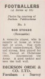 1960 Dickson Orde & Co. Ltd. Footballers #5 Bob Stokoe Back