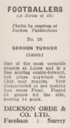 1960 Dickson Orde & Co. Ltd. Footballers #28 Gordon Turner Back