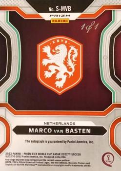 2022 Panini Prizm World Cup - Signatures Black #S-MVB Marco Van Basten Back
