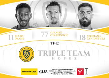 2022-23 SportZoo Fortuna:Liga - Triple Team Hopes #TT-12 Youba Drame / Vukadin Vukadinovic / Vakhtang Chanturishvili Back