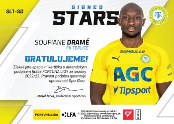 2022-23 SportZoo Fortuna:Liga - Signed Stars Level 1 #SL1-SD Soufiane Drame Back