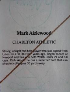 1986 Daily Mirror Stick With It #NNO Mark Aizlewood Back