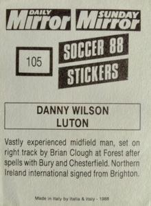 1987-88 Daily Mirror/Sunday Mirror Soccer 88 Stickers #105 Danny Wilson Back