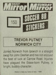 1987-88 Daily Mirror/Sunday Mirror Soccer 88 Stickers #150 Trevor Putney Back