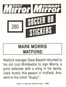 1987-88 Daily Mirror/Sunday Mirror Soccer 88 Stickers #260 Mark Morris Back