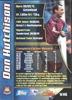 2001-02 Topps Premier Gold 2002 #WH6 Don Hutchison Back