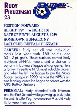 1993-94 Kodak/Vix Buffalo Blizzard #NNO Rudy Pikuzinski Back