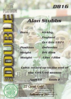 1998 Futera Platinum Celtic The Double - Gold Edge #DB16 Alan Stubbs Back