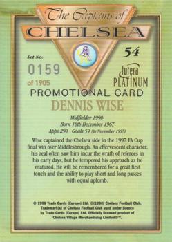 1998 Futera Platinum The Captains of Chelsea - Promotional Card Set #54 Dennis Wise Back