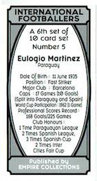 2023 Empire Collections International Footballers 7th set #5 Eulogio Martinez Back