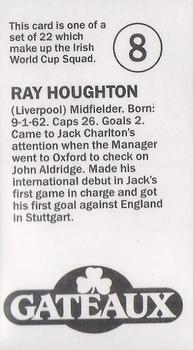1990 Gateaux Irish World Cup Squad #8 Ray Houghton Back